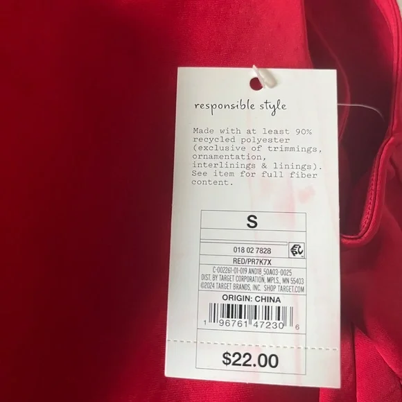 Women's Satin Removable Rosette Halter Top - A New Day Red S Target - Picture 4 of 4